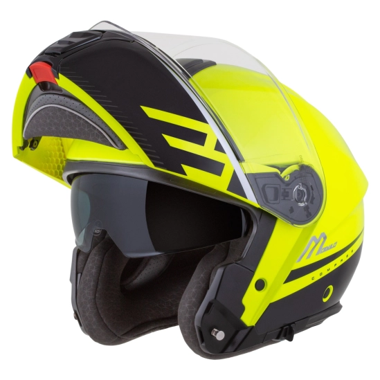 CASSIDA Modulo 2.1 Compass, výklopná přilba (žlutá fluo/černá/stříbrná/červená)