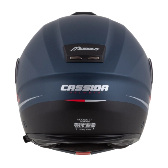 CASSIDA Modulo 2.1 Compass, výklopná přilba (modrá matná perleť/černá/stříbrná/červená)