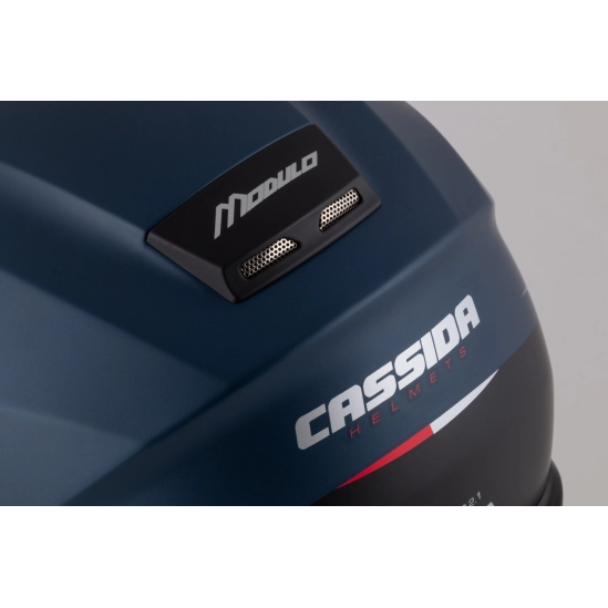 CASSIDA Modulo 2.1 Compass, výklopná přilba (modrá matná perleť/černá/stříbrná/červená)