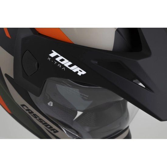 CASSIDA Tour 2.0 X-tra, enduro přilba (písková matná/oranžová/zelená/černá)
