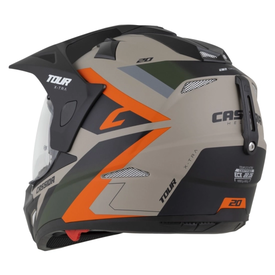 CASSIDA Tour 2.0 X-tra, enduro přilba (písková matná/oranžová/zelená/černá)