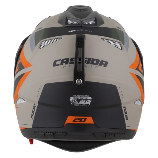 CASSIDA Tour 2.0 X-tra, enduro přilba (písková matná/oranžová/zelená/černá)