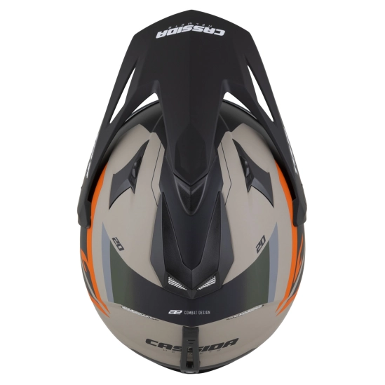 CASSIDA Tour 2.0 X-tra, enduro přilba (písková matná/oranžová/zelená/černá)