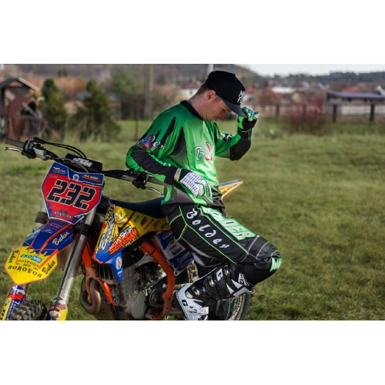 BOLDER 38 Kalhoty Motocross černo - zelená