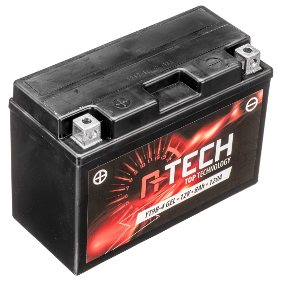A-TECH baterie 12V, YT9B-4 GEL, 8Ah, 120A, bezúdržbová GEL technologie 150x68x105,  (aktivovaná ve výrobě)