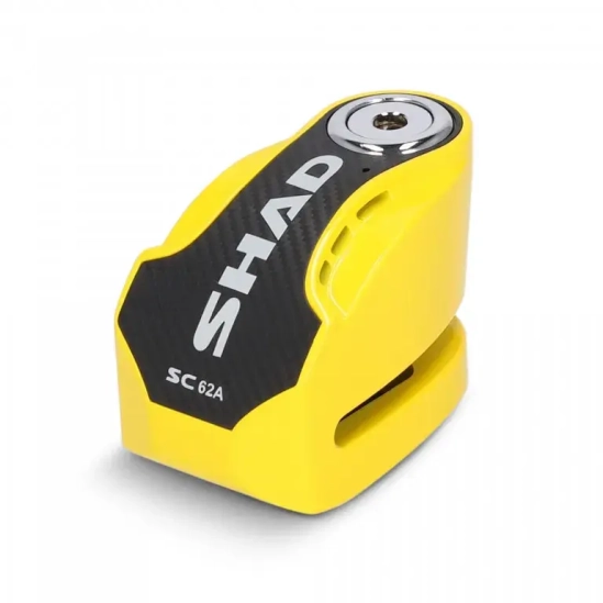 SHAD C0S6203A SC62A Zámek na kotouč s alarmem, žlutý, průměr čepu 10mm