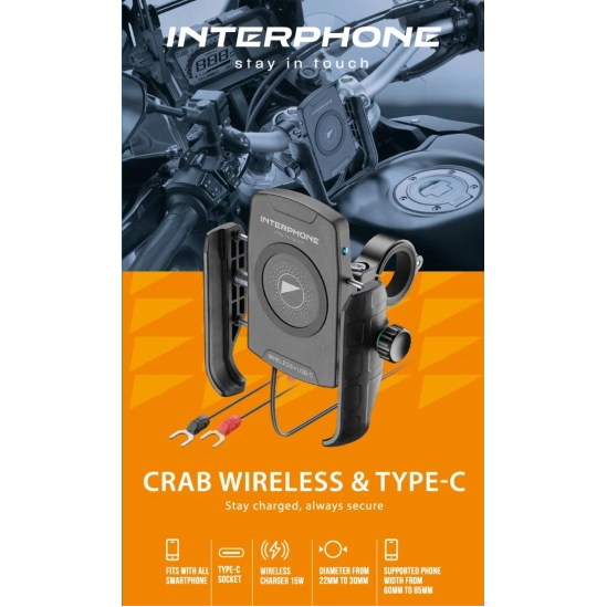 Interphone Crab - Univerzální držák s bezdrátovým nabíjením