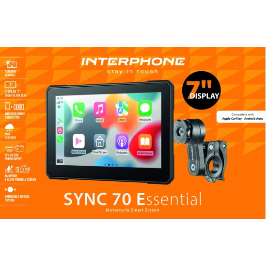 Interphone displej RideSync 70 ESSENTIAL – Zrcadlení na motorku