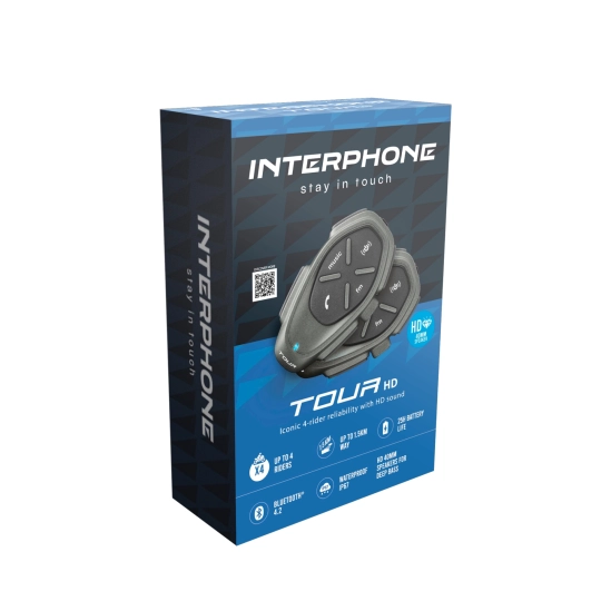 Interphone Tour HD Interkom na motorku pro 2 helmy, Twin Pack