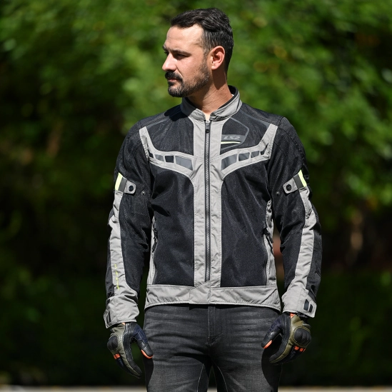 LS2 Garda Air Man Jacket Green Black H-V Yellow