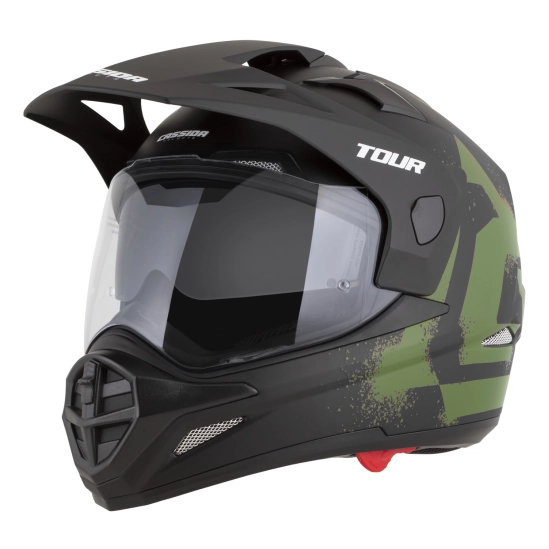 CASSIDA Tour 2.0 Crew, enduro přilba černá matná/tmavě zelená
