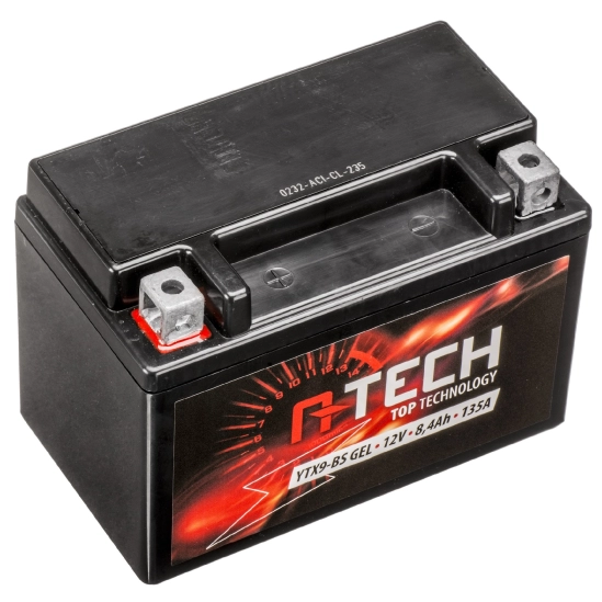 A-TECH baterie 12V, YTX9-BS GEL, 8Ah, 135A, bezúdržbová GEL technologie 150x87x105, aktivovaná ve výrobě