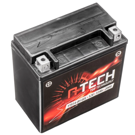A-TECH baterie 12V, YTX14-BS GEL, 12Ah, 200A, bezúdržbová GEL technologie 150x87x145