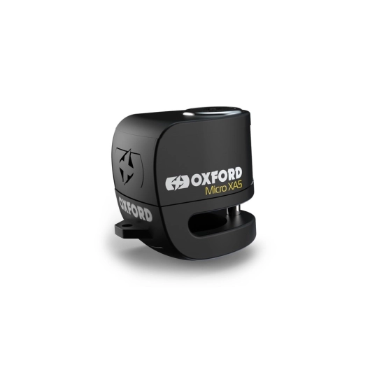 OXFORD Micro XA5, zámek kotoučové brzdy (integrovaný alarm, černý, průměr čepu 5,5 mm)