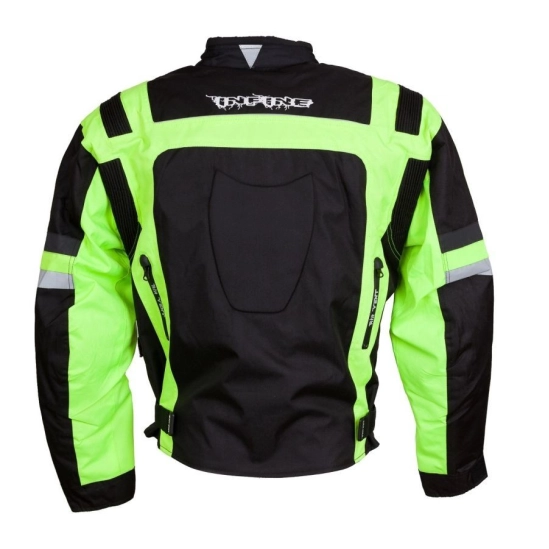 INFINE CST fluo textilní bunda černá/zelená