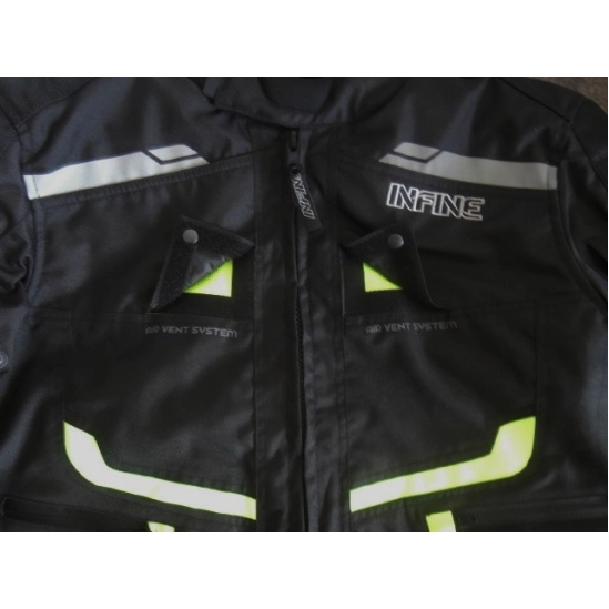 INFINE Night Vision textilní moto bunda černá/zelená