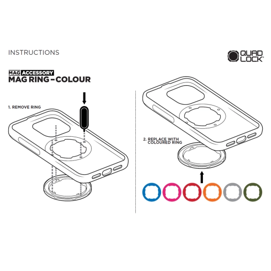 Šedý kroužek Quad Lock® MAG