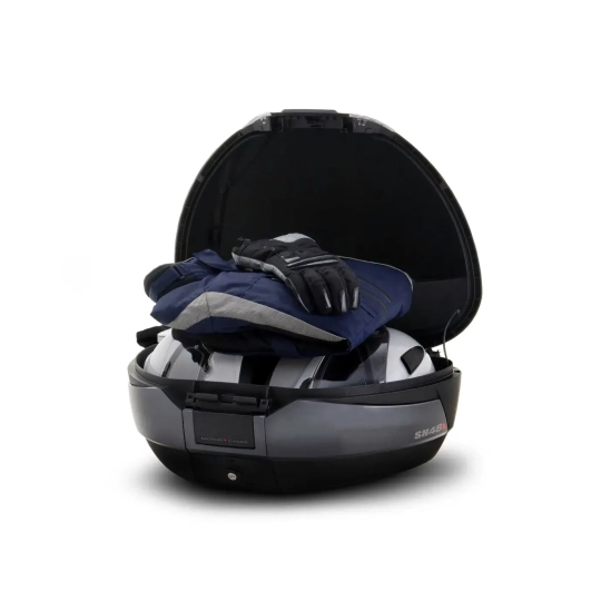 SHAD SH48 D0B48300 Dark grey / black se zámkem PREMIUM SMART, vrchní kufr na motorku