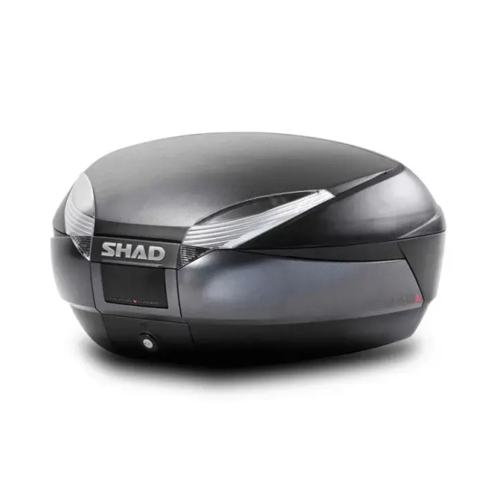 SHAD SH48 D0B48300 Dark grey / black se zámkem PREMIUM SMART, vrchní kufr na motorku
