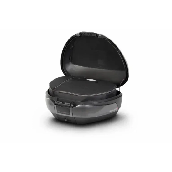 SHAD SH48 D0B48406R Nový titan s opěrkou, karbonový kryt a zámek PREMIUM SMART, vrchní kufr na motorku