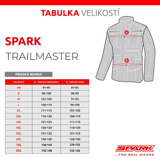 SPARK TRAILMASTER pánská textilní moto bunda, šedá