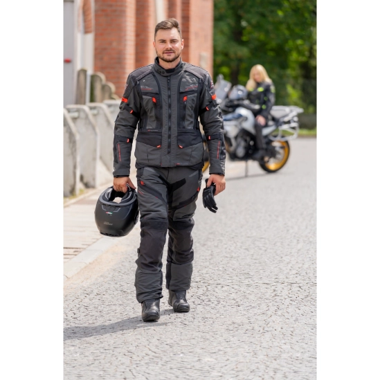 SPARK TRAILMASTER pánská textilní moto bunda, šedá